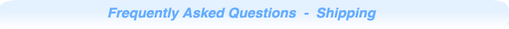 shipping faq's