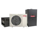 Goodman 2 Ton 19 SEER2 Dual Fuel Side Discharge Heat Pump & Gas Furnace Hybrid System - Inverter Heat Pump, 60,000 BTU 80% AFUE Low NOx 2-Stage Variable-Speed Downflow Furnace, R32