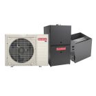 Goodman 2 Ton 19 SEER2 Dual Fuel Side Discharge Heat Pump & Gas Furnace Hybrid System - Inverter Heat Pump, 60,000 BTU 80% AFUE Low NOx 2-Stage Variable-Speed Upflow Furnace, R32