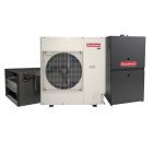 Goodman 3 Ton 18.5 SEER2 Dual Fuel Side Discharge Heat Pump & Gas Furnace Hybrid System - Inverter Heat Pump, 100,000 BTU 80% AFUE Low NOx 2-Stage Variable-Speed Downflow Furnace, R32