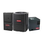 Goodman 2.5 Ton 14.5 SEER2 Dual Fuel Side Discharge Heat Pump & Gas Furnace Hybrid System - Inverter Heat Pump, 60,000 BTU 96% AFUE 2-Stage Variable-Speed Downflow Furnace, R32