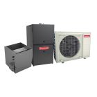 Goodman 2 Ton 18 SEER2 Dual Fuel Side Discharge Heat Pump & Gas Furnace Hybrid System - Inverter Heat Pump, 60,000 BTU 60 AFUE 2-Stage Variable-Speed Upflow Furnace, R32