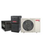 Goodman 2 ton side discharge inverter air conditioner and gas furnace system with 96% AFUE furnace and coil
