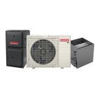 Goodman 2 ton side discharge inverter air conditioner and gas furnace system with 96% AFUE furnace and coil