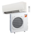 Mitsubishi 18000 BTU 21 SEER Ductless Mini Split AC Heat Pump With Hyper Heat System Including Condenser, Wall Mounted Indoor Unit and Remote Controller.