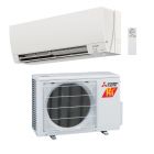 Mitsubishi 9000 BTU 30.5 SEER Ductless Mini Split AC Heat Pump With Hyper Heat System Including Condenser, Wall Mounted Indoor Unit and Remote Controller.