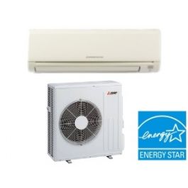 Mitsubishi 18,000 BTU Cool ONLY NO Heat SEER 20.5 Wall Mount Ductless Mini-Split Inverter Pump System 1.5 Ton Energy Star with 25 ft Lines & Pads