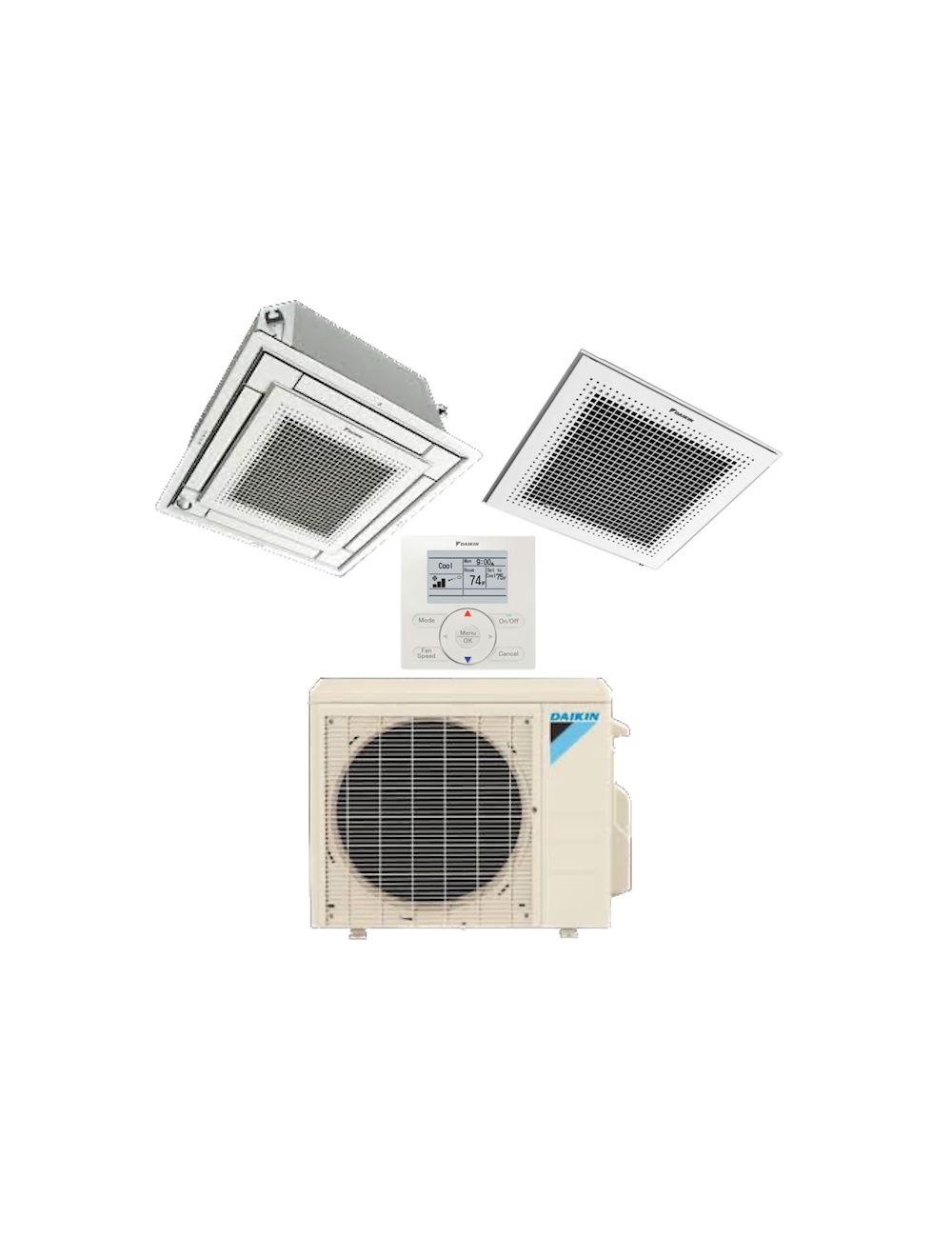 Daikin 9000 BTU Mini Split Ceiling Cassette Heat Pump Vista 19.8 SEER2  System
