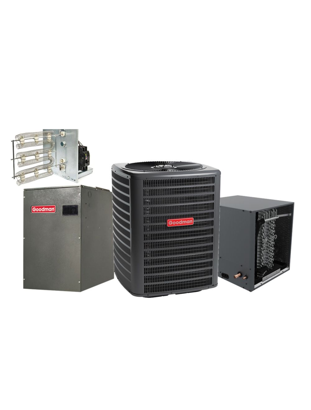 Goodman 2 Ton 17.2 SEER2 Two Stage Electric Heat Split System Horizontal  With MBVC1201