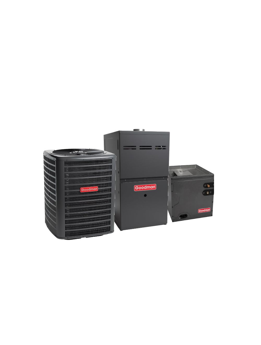 Goodman 2.5 Ton 15.2 SEER2 80000 BTU 80% Two Stage Gas Furnace System  Upflow w/ 3 Ton Coil B