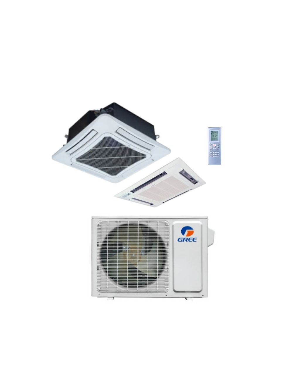 GREE 24,000 BTU 21SEER Ductless Mini Split AC 4-Way Ceiling Cassette System  Gen3 Vireo Series