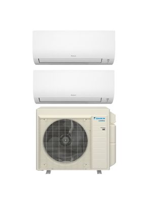 Daikin Aurora 2-Zone 18,000 BTU Wall-Mounted Mini-Split Heat Pump System - Customize for Up to 2 Rooms, Heats Down to -13°F, R32