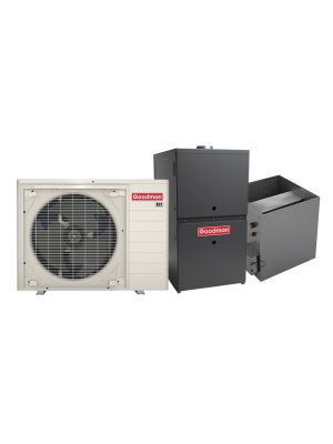 Goodman 2 Ton 19 SEER2 Variable-Speed Inverter AC & Gas Furnace System - 60,000 BTU 80% AFUE Variable-Speed Upflow Gas Furnace, R32