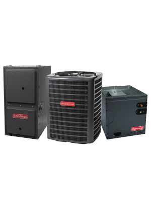 Goodman 5 Ton 14 SEER2 AC & Gas Furnace System – Two Stage Variable-Speed, 120000 BTU Gas Furnace, 96% AFUE, Downflow, R32