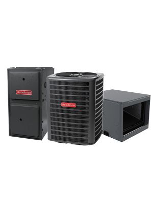 Goodman 5 Ton 14 SEER2 AC & Gas Furnace System – Two Stage Variable-Speed, 100000 BTU Gas Furnace, 96% AFUE, Horizontal, R32