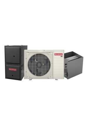 Goodman 2 Ton 19 SEER2 Variable-Speed Inverter AC & Gas Furnace System - Two-Stage Variable-Speed 40,000 BTU 96% AFUE Gas Furnace, Downflow, R32