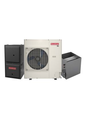 Goodman 3 Ton 18.5 SEER2 Variable-Speed Inverter AC & Gas Furnace System - Two-Stage Variable-Speed 80,000 BTU 96% AFUE Gas Furnace, Downflow, R32