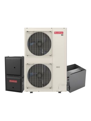 Goodman 5 Ton 16 SEER2 Variable-Speed Inverter AC & Gas Furnace System - Two-Stage Variable-Speed 120,000 BTU 96% AFUE Gas Furnace, Downflow, R32