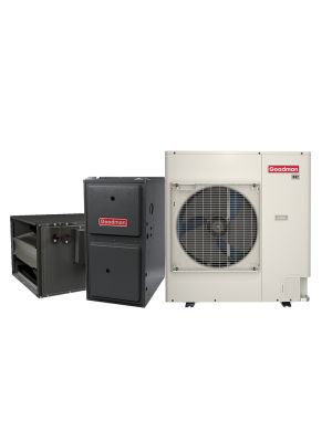 Goodman 3 Ton 18.5 SEER2 Variable-Speed Inverter AC & Gas Furnace System - Two-Stage Variable-Speed 120,000 BTU 96% AFUE Gas Furnace, Horizontal, R32