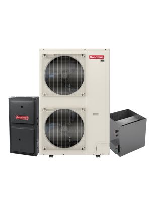 Goodman 5 Ton 16 SEER2 Variable-Speed Inverter AC & Gas Furnace System - Two-Stage Variable-Speed 120,000 BTU 96% AFUE Gas Furnace, Upflow, R32