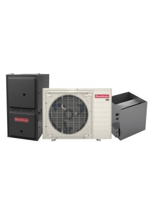 Goodman 2 Ton 19 SEER2 Variable-Speed Inverter AC & Gas Furnace System – 60,000 BTU 97% AFUE Modulating Variable-Speed Downflow Gas Furnace, R32