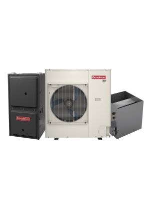 Goodman 3 Ton 18.5 SEER2 Variable-Speed Inverter AC & Gas Furnace System – 80,000 BTU 97% AFUE Modulating Variable-Speed Downflow Gas Furnace, R32