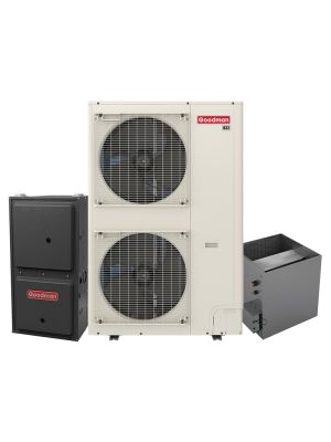 Goodman 5 Ton 16 SEER2 Variable-Speed Inverter AC & Gas Furnace System – 100,000 BTU 97% AFUE Modulating Variable-Speed Downflow Gas Furnace, R32