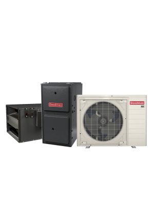 Goodman 2 Ton 19 SEER2 Variable-Speed Inverter AC & Gas Furnace System – 60,000 BTU 97% AFUE Modulating Variable-Speed Horizontal Gas Furnace, R32