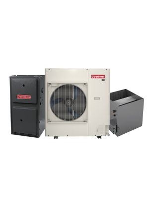 Goodman 4 Ton 16 SEER2 Variable-Speed Inverter AC & Gas Furnace System – 120,000 BTU 97% AFUE Modulating Variable-Speed Upflow Gas Furnace, R32