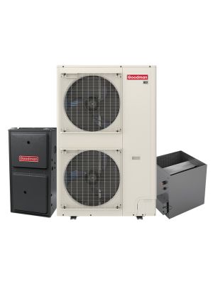 Goodman 5 Ton 16 SEER2 Variable-Speed Inverter AC & Gas Furnace System – 120,000 BTU 97% AFUE Modulating Variable-Speed Upflow Gas Furnace, R32