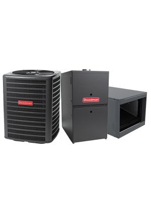 Goodman 2.5 Ton 14.5 SEER2 AC & Gas Furnace System – Two Stage Variable-Speed, 80000 BTU Gas Furnace, 80% AFUE, Horizontal, R32