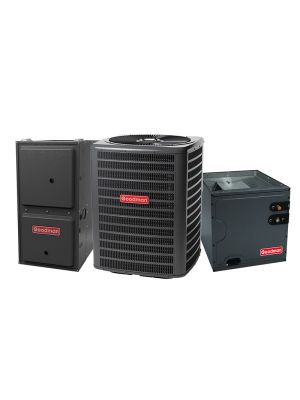 Goodman 2 Ton 17.2 SEER2 Two-Stage AC & Gas Furnace System – Single-Stage Variable-Speed 60000 BTU Ultra-Low NOx Gas Furnace