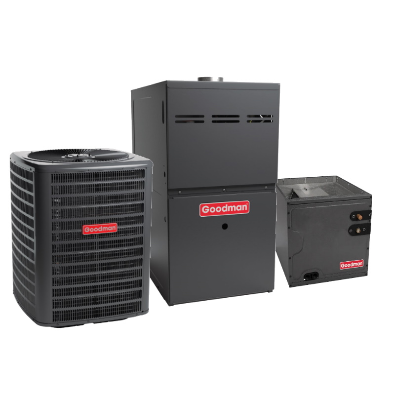 Goodman 3 Ton 14.5 SEER2 60000 BTU 80% Single Stage Gas Furnace System  Upflow w/ 3 Ton Coil B