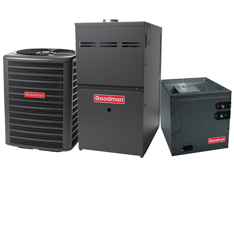 Goodman 2.5 Ton 60000 BTU 80% AFUE Upflow Gas Furnace System R32