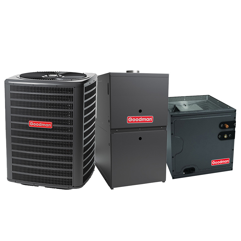 Shop Goodman 5 Ton AC & 80000 BTU Gas Furnace System | 16.2 SEER2
