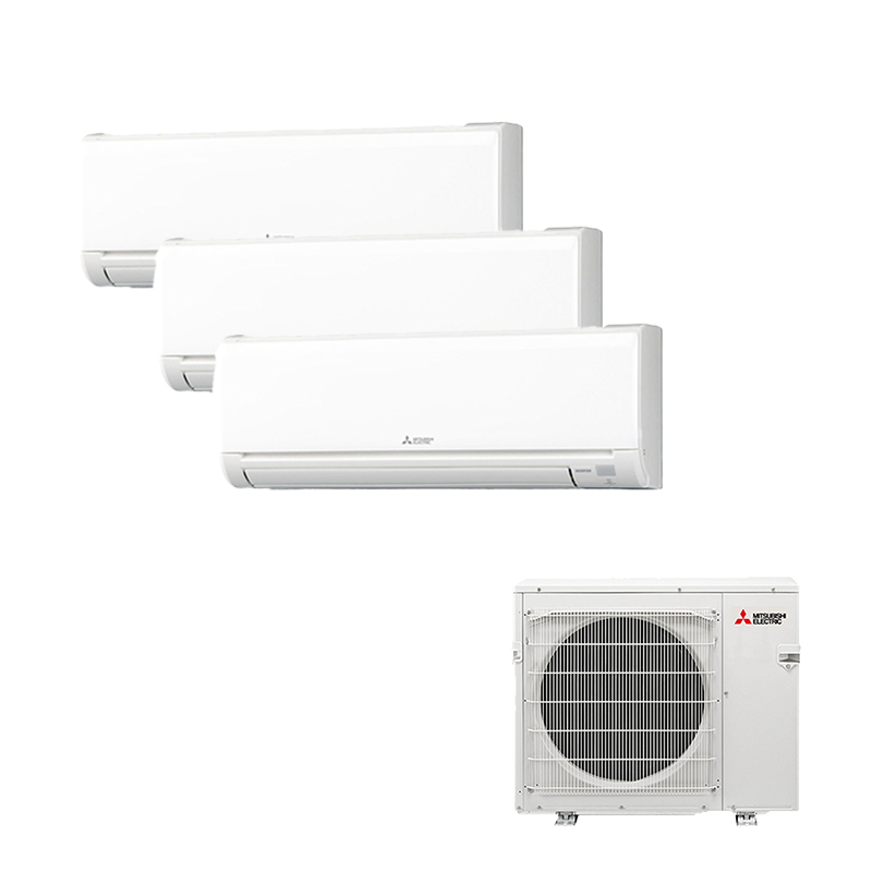 Mitsubishi Mini Split 3 Zone Ductless Wall Mounted Heat Pump Ac System Mxz 3c30na - Wall Mounted Heat And Air Conditioning