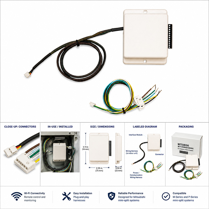 Mitsubishi Thermostat WiFi Interface for Mini-Split Systems (PAC