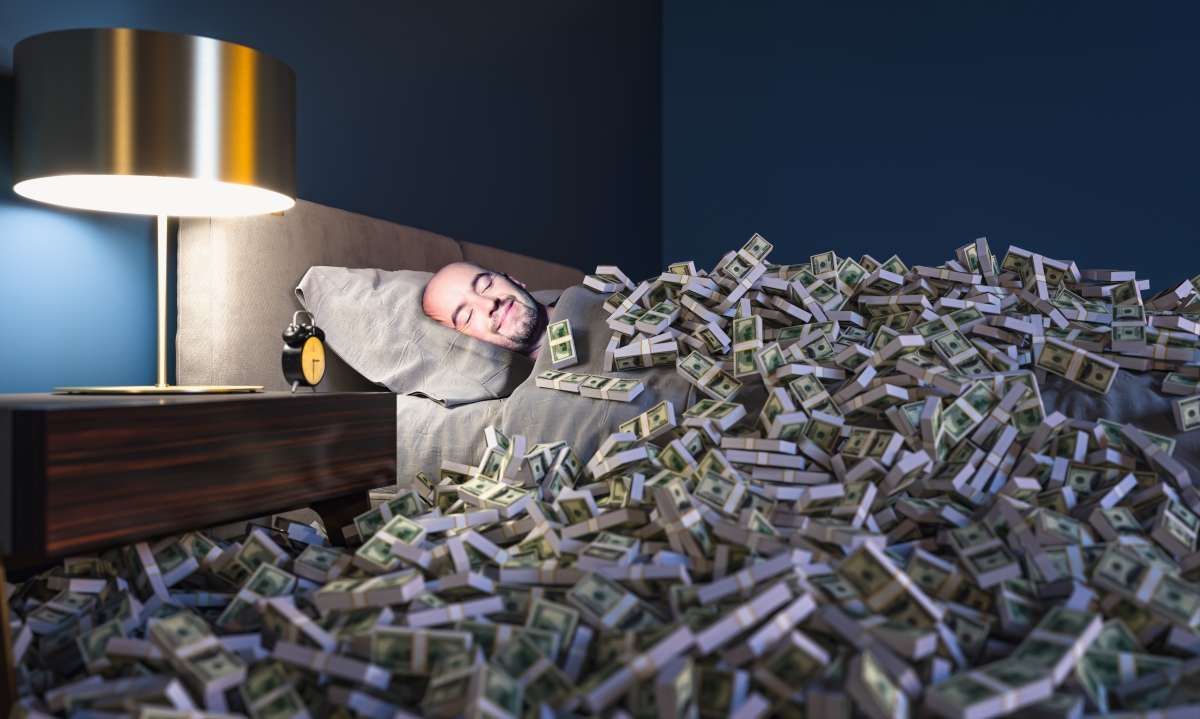 Image of a man saving money on HVAC costs while sleeping