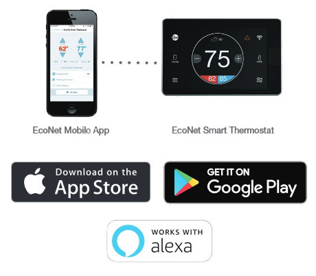 Download the Econet app on the Apple App Store or the Google Play Store. Econet app is also compatible with Amazon alexa.