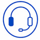 headset in a white circle with blue border - Real HVAC Experts Live U.S.-based support